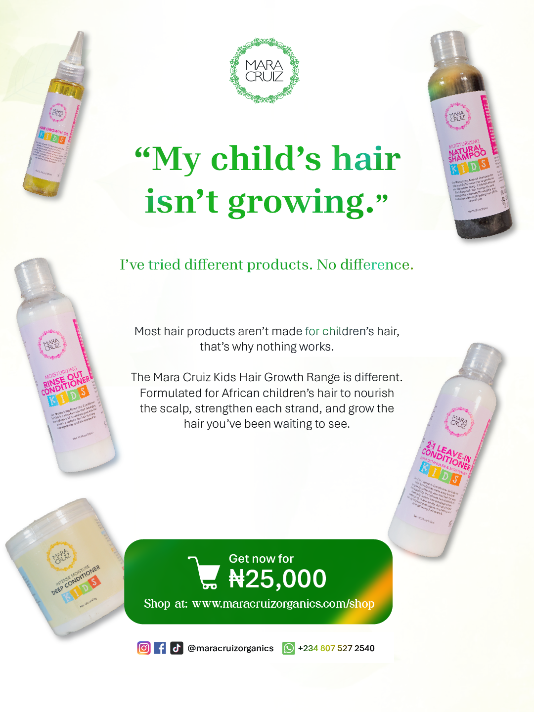 Mara Cruiz Organics Facebook ad