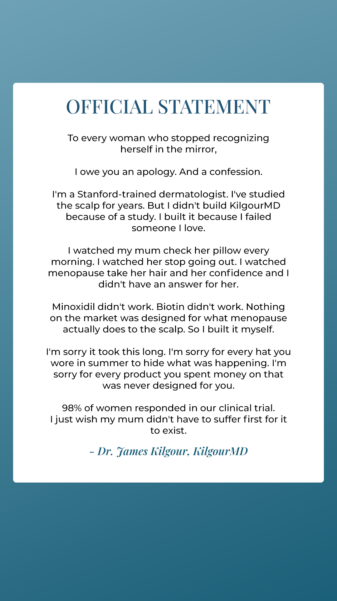 James Kilgour, MD Facebook ad