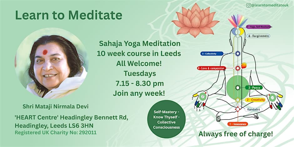 Free Meditation, London Facebook ad: Learn to meditate in Leeds - Self mastery - Free…