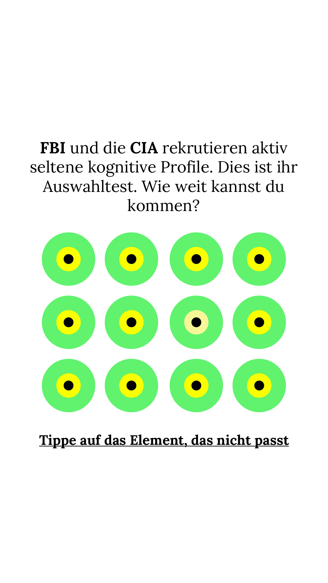 International IQ test Facebook ad