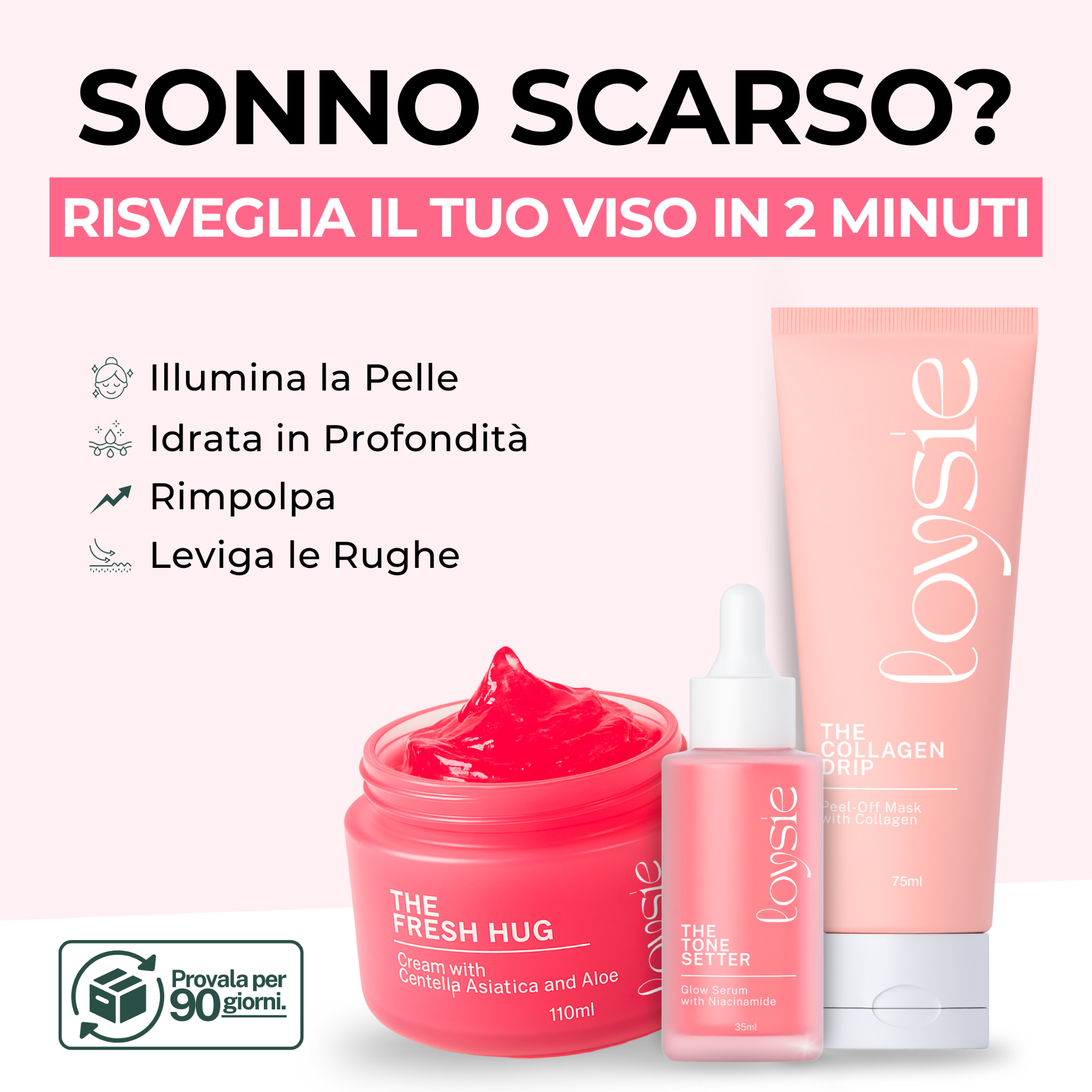 Loysie Facebook ad: Pelle Giovane o Rimborso