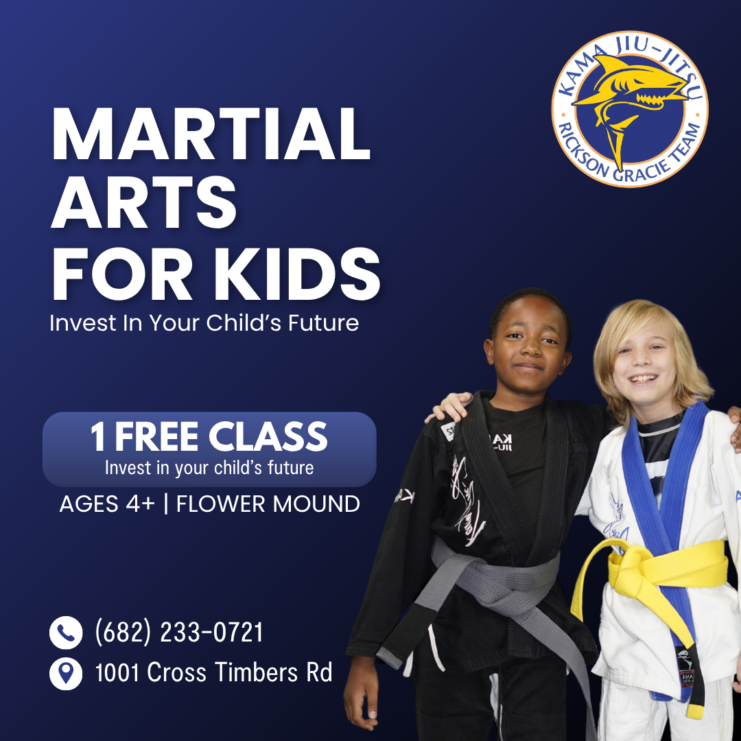 Kama Jiu-Jitsu Dallas Fort Worth Facebook ad: Kids Martial Arts (Ages 4+) | Free Trial Pass