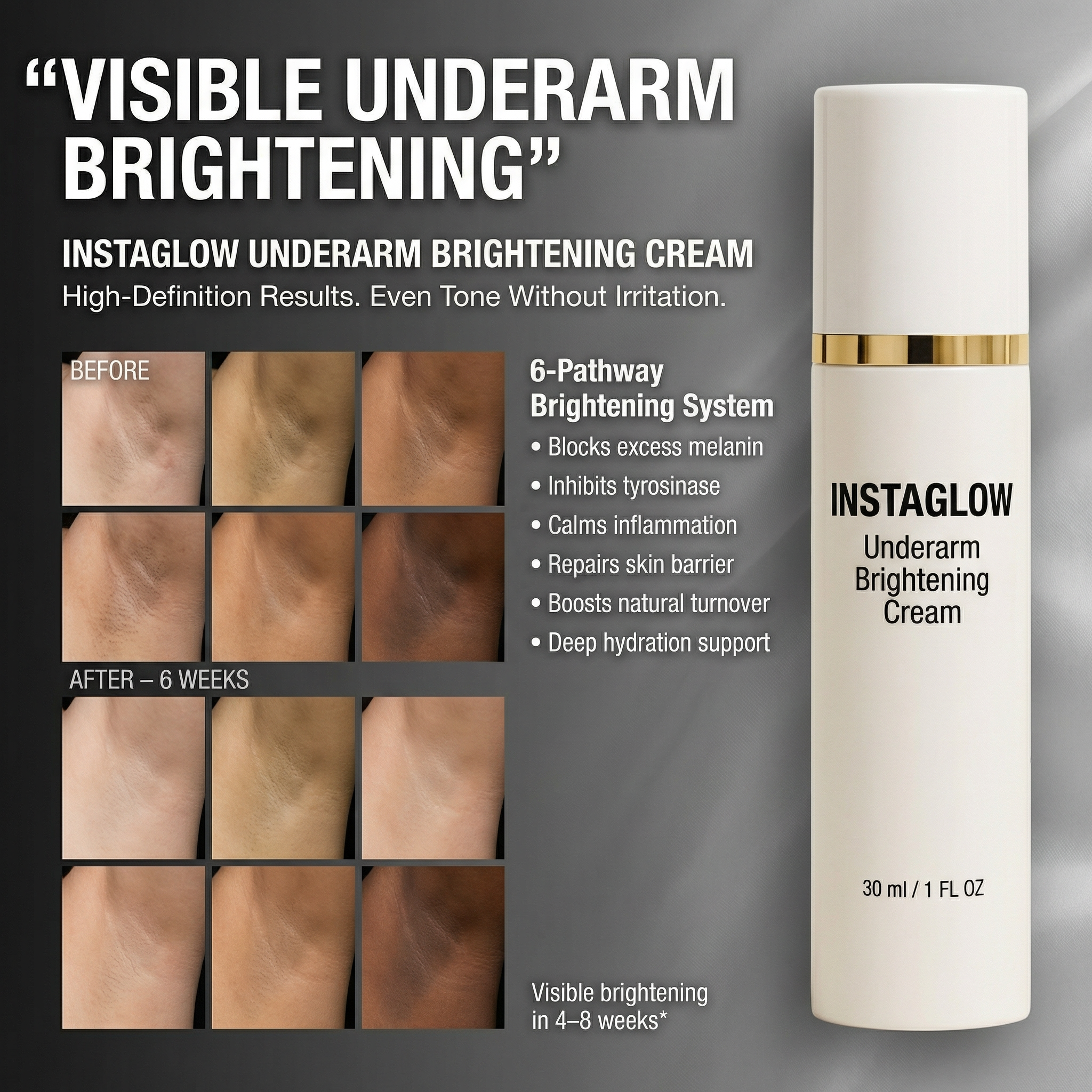 InstaGlow Facebook ad: Brighten without the burn!
