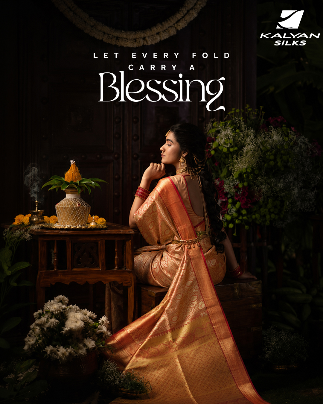 Kalyan Silks Online Facebook ad: Let Every Fold Carry a Blessing
