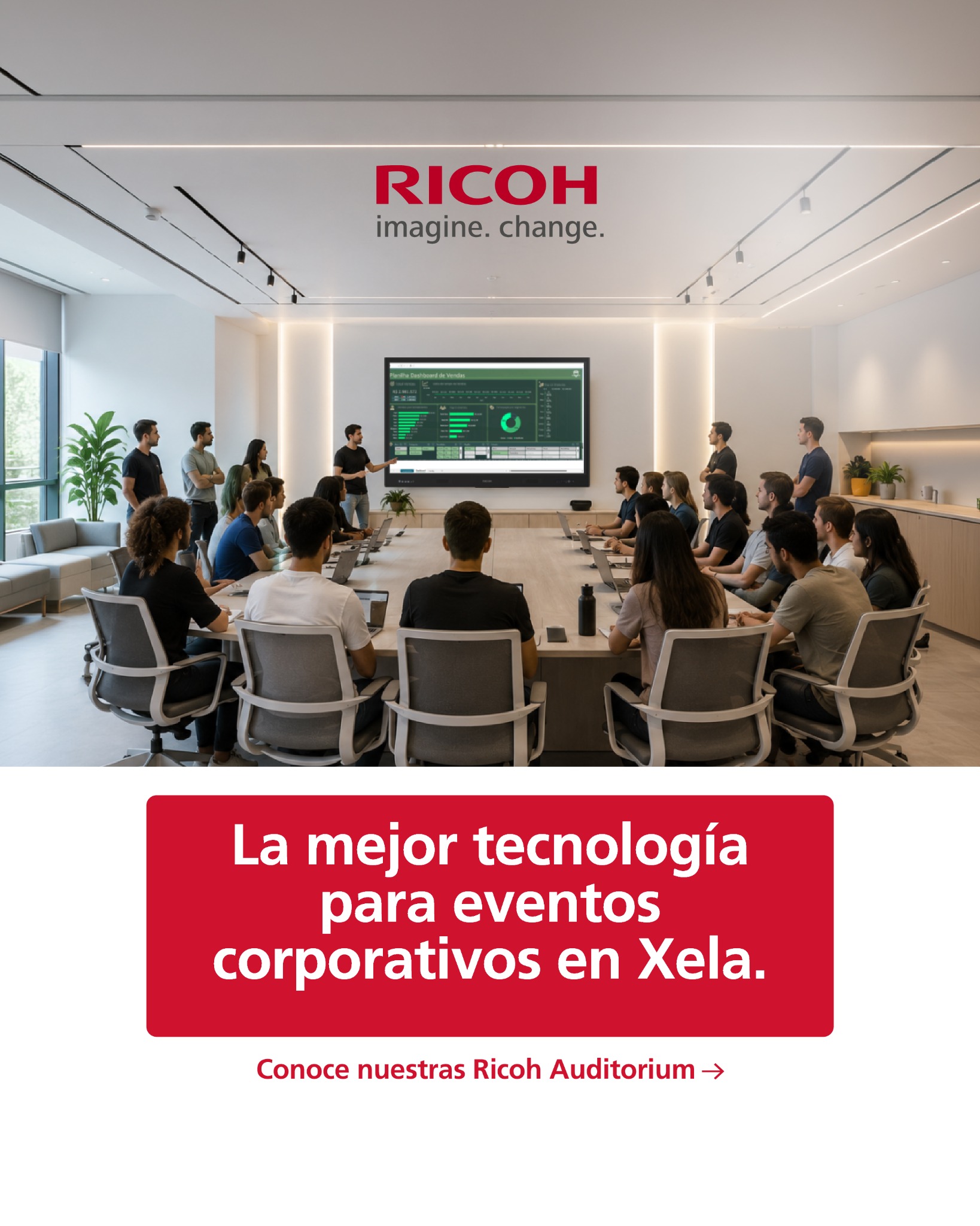 Ricoh Latin America, Inc Facebook ad: La tecnología correcta hace que cada reunión fluya…