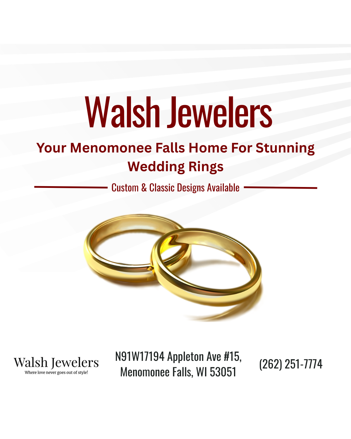 Walsh Jewelers Facebook ad from Feb 28, 2026
