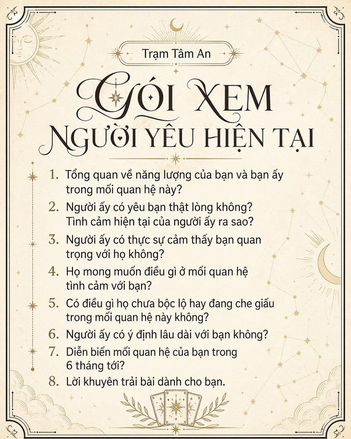 Trạm Tâm An - Tarot & Tử Vi Facebook ad: Bạn đang băn khoăn về tình yêu, công…