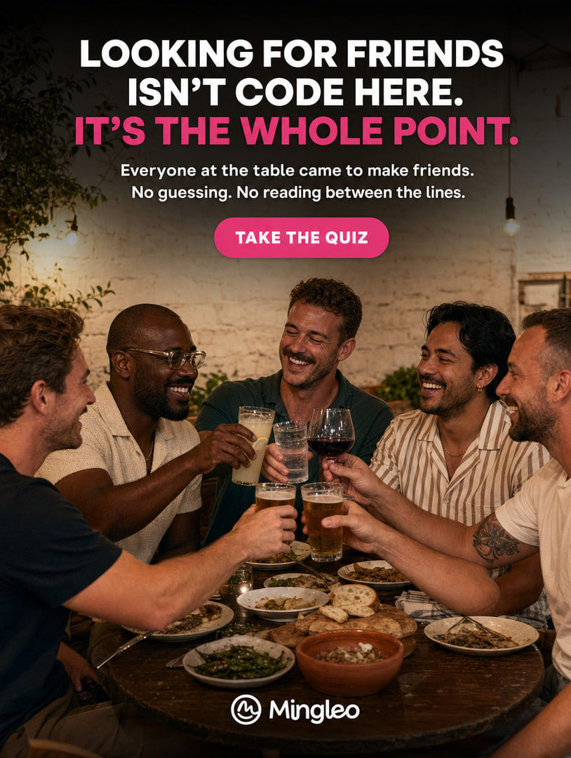 Mingleo Facebook ad: Events for Gay Men Only.