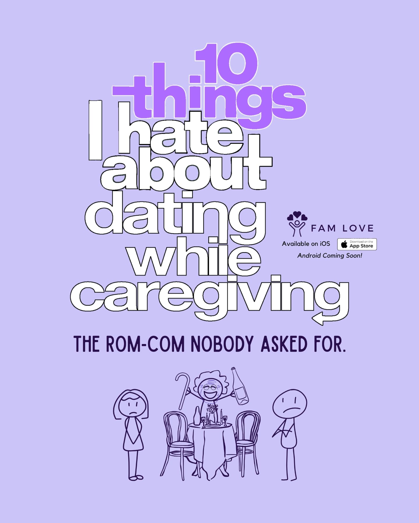 Famlove Facebook ad: Dating while caregiving can really suck.