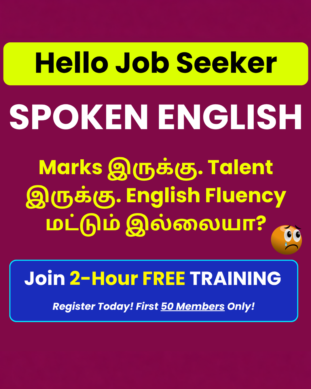 Seven Angels Academy Facebook ad: Speak English With 10X Confidence
