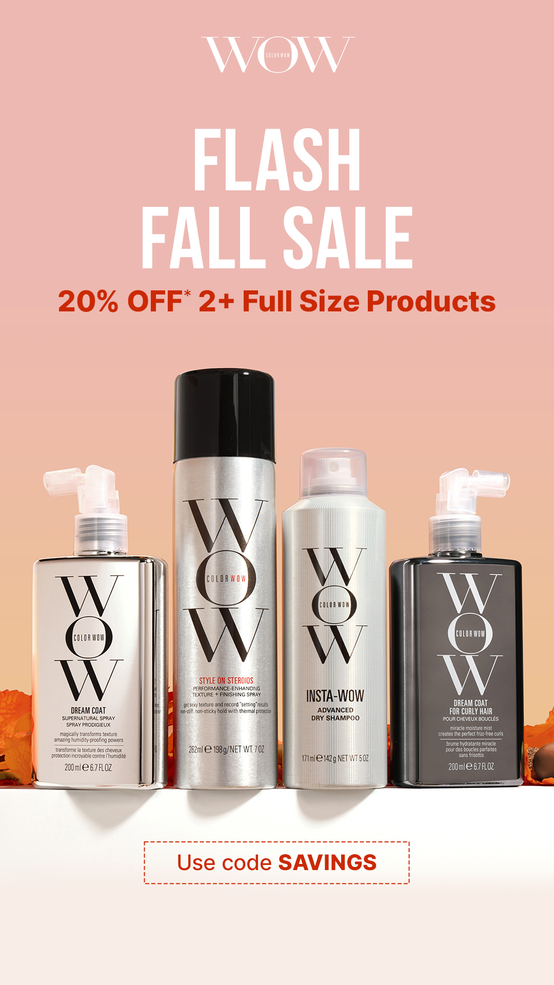 Color Wow Facebook ad: Fall Flash Sale