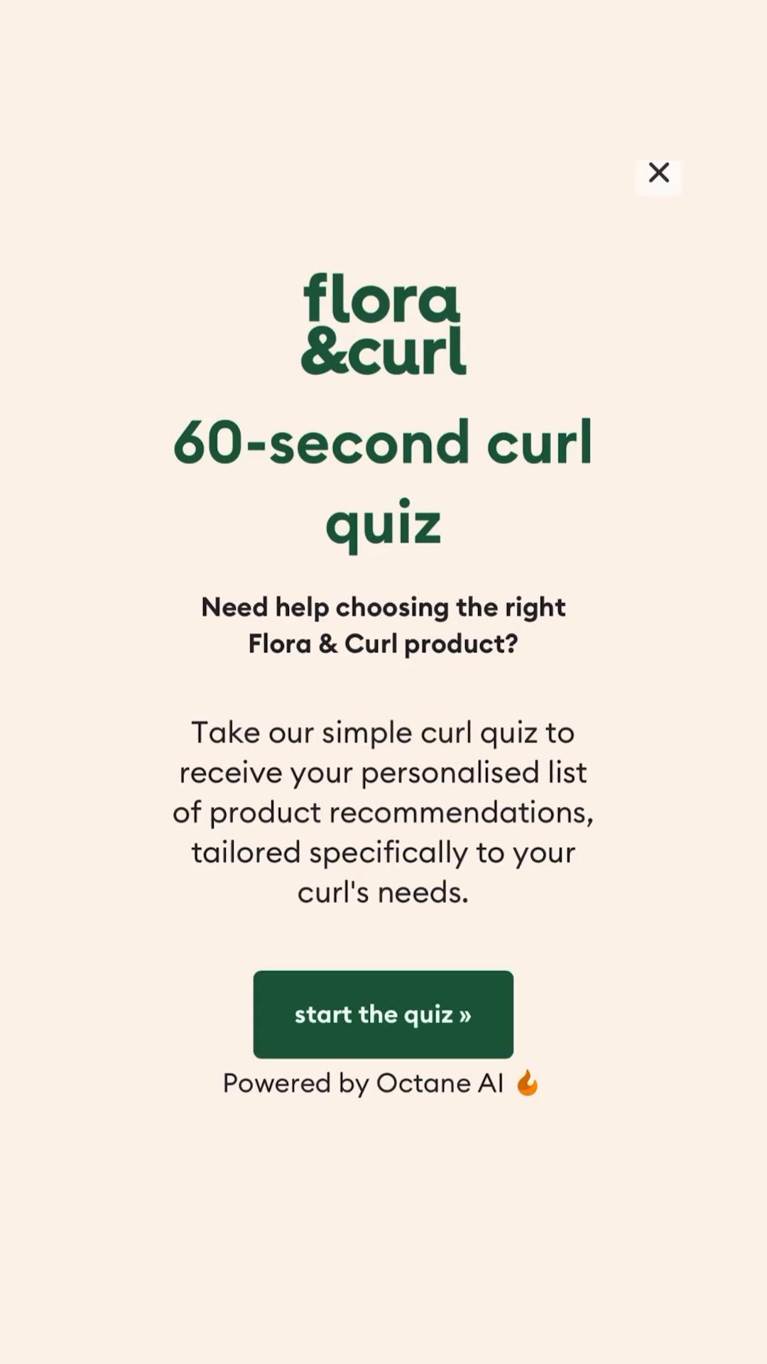 Flora & Curl Haircare Facebook ad: Take Our Curl Quiz
