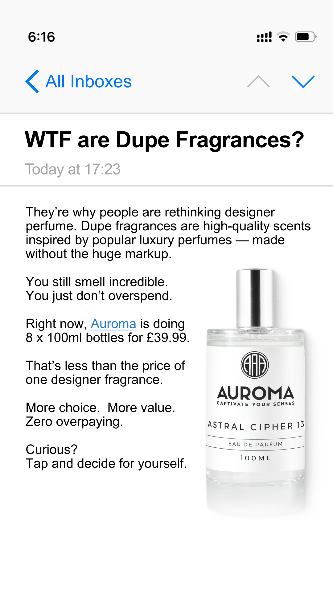Auroma Fragrances Facebook ad