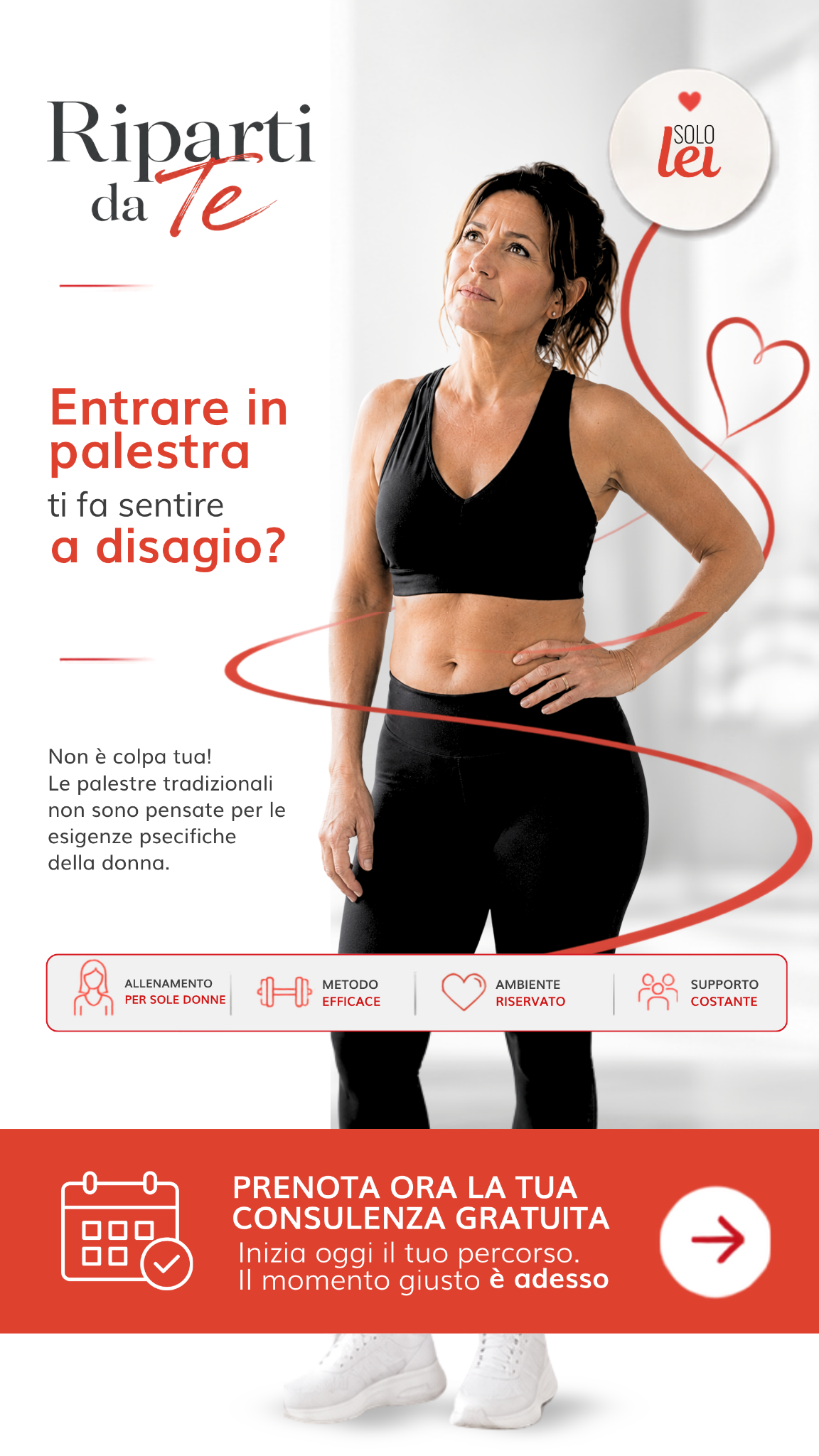 Solo Lei Fitness Facebook ad: Addome gonfio e gambe pesanti? Sblocca il tuo PASS…