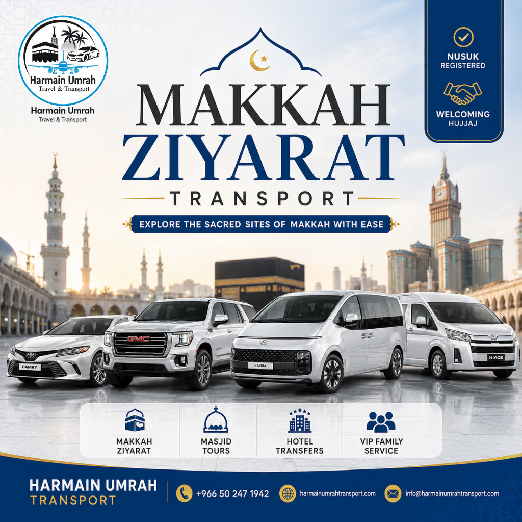Haramain Umrah Transport Company Facebook ad: Planning your trip between Makkah & Madinah?