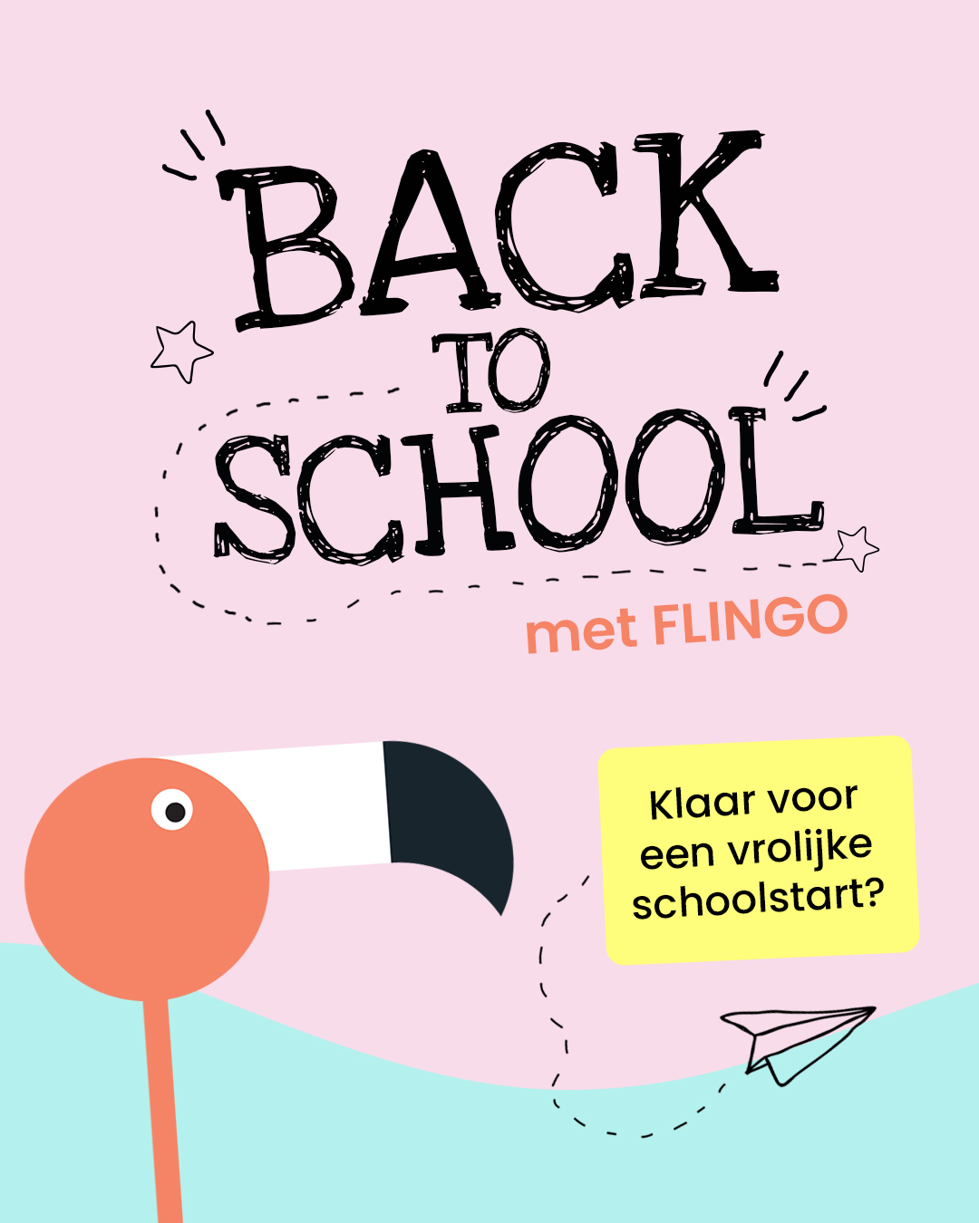 FLINGO Facebook ad: Stoom je klaar voor Back-to-school met FLINGO…