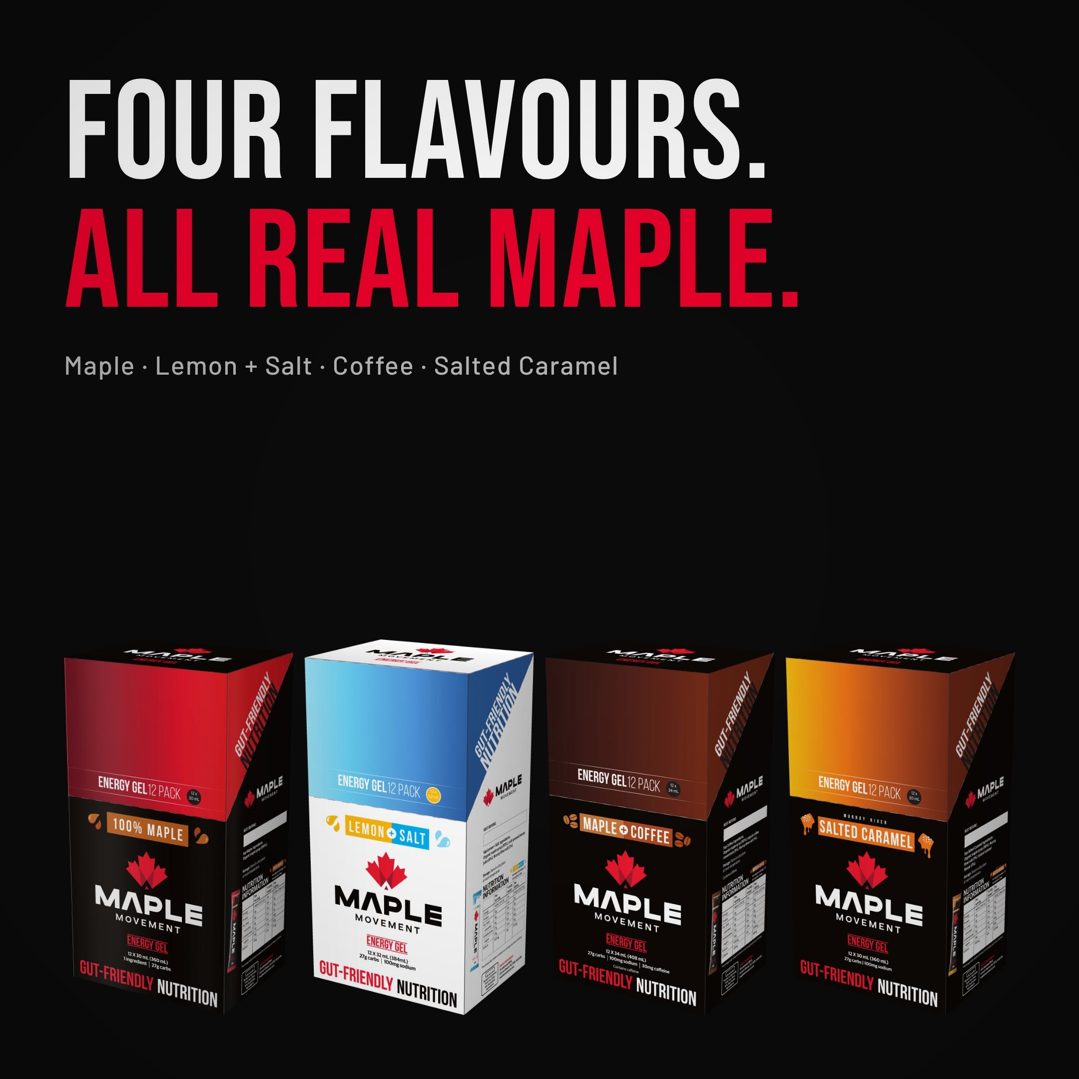 Maple Movement Facebook ad: Gut-Friendly Energy Gel