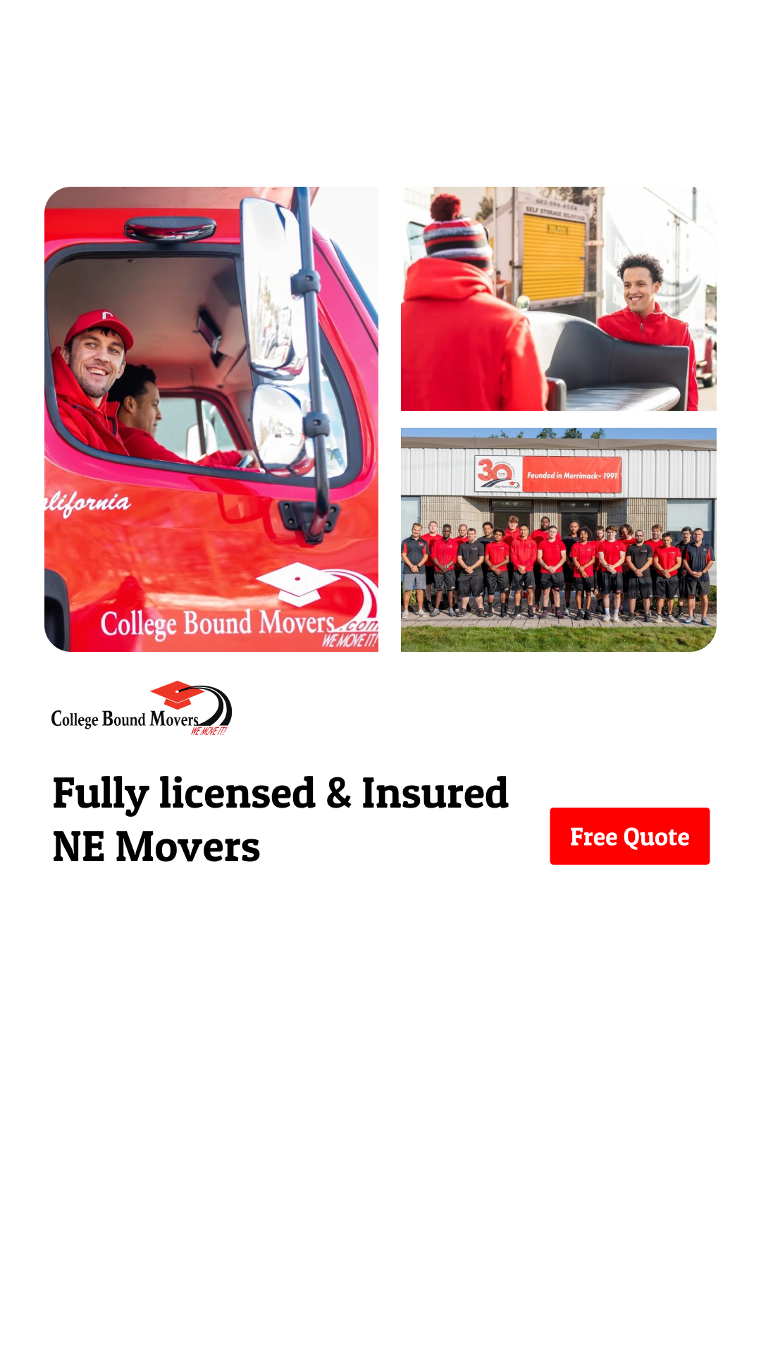 College Bound Movers Facebook ad from Mar 10, 2025