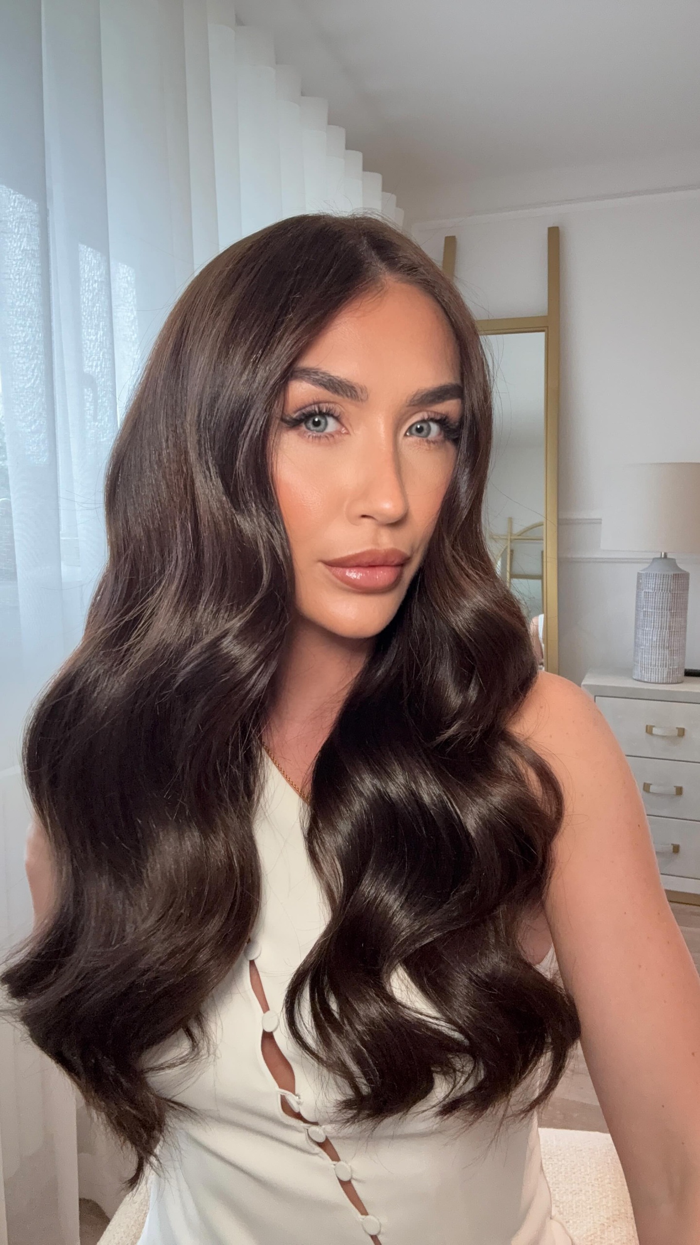Beauty Works Luxury Hair Extensions Facebook ad: My go to routine for soft, bouncy curls