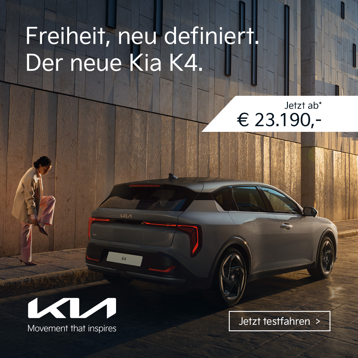 Kia Österreich Facebook ad: Entdecke die außergewöhnliche Welt des Kia K4 mit…