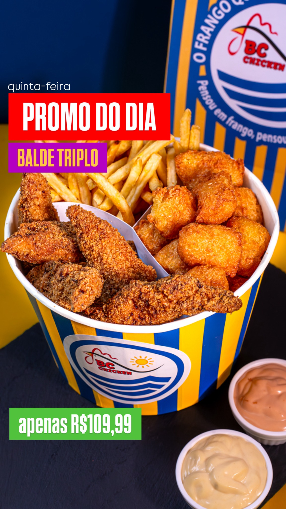 BC Chicken Delivery de Frango Frito Facebook ad: Hoje é dia de frango frito