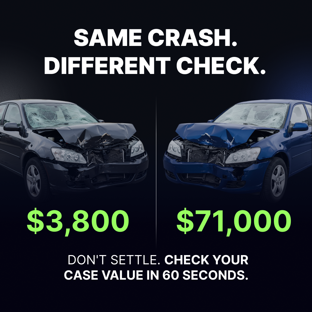 Top Crash Lawyer Facebook ad: Hurt? DON’T SETTLE WITH INSURANCE!