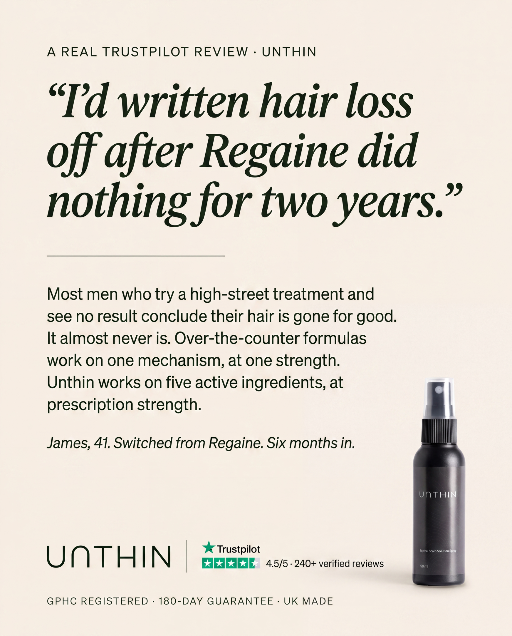 Unthinhair Facebook ad