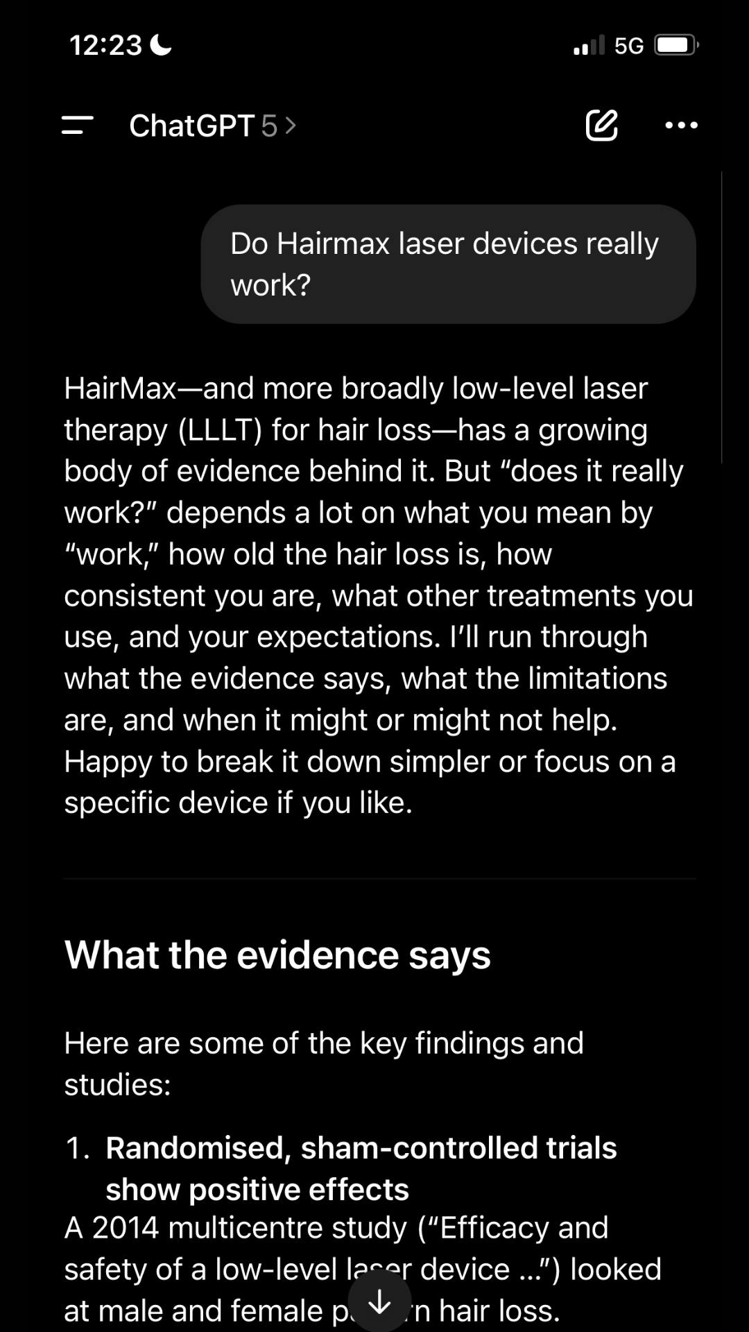 HairMax UK Facebook ad