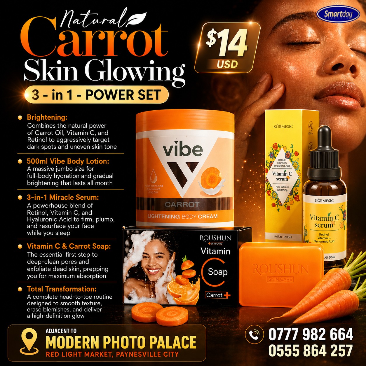 Smartday Products Facebook ad: Radiant skin doesn't have to break the bank!