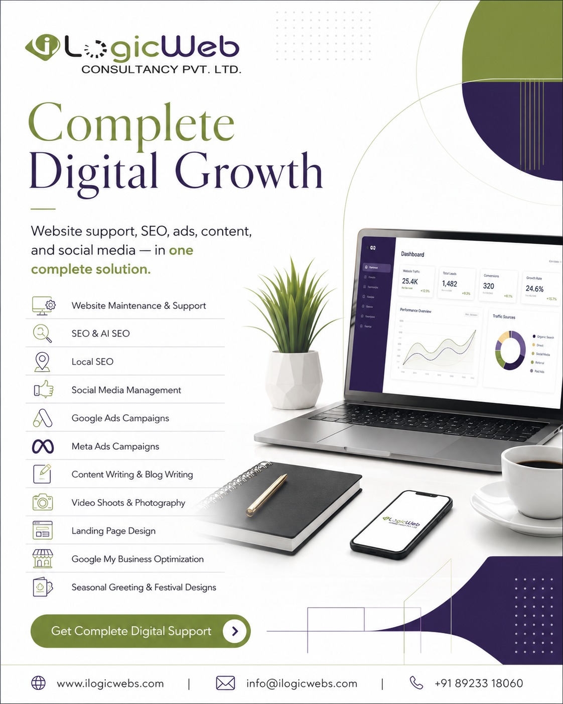 Ilogicwebs Facebook ad: Looking for a complete digital marketing partner?