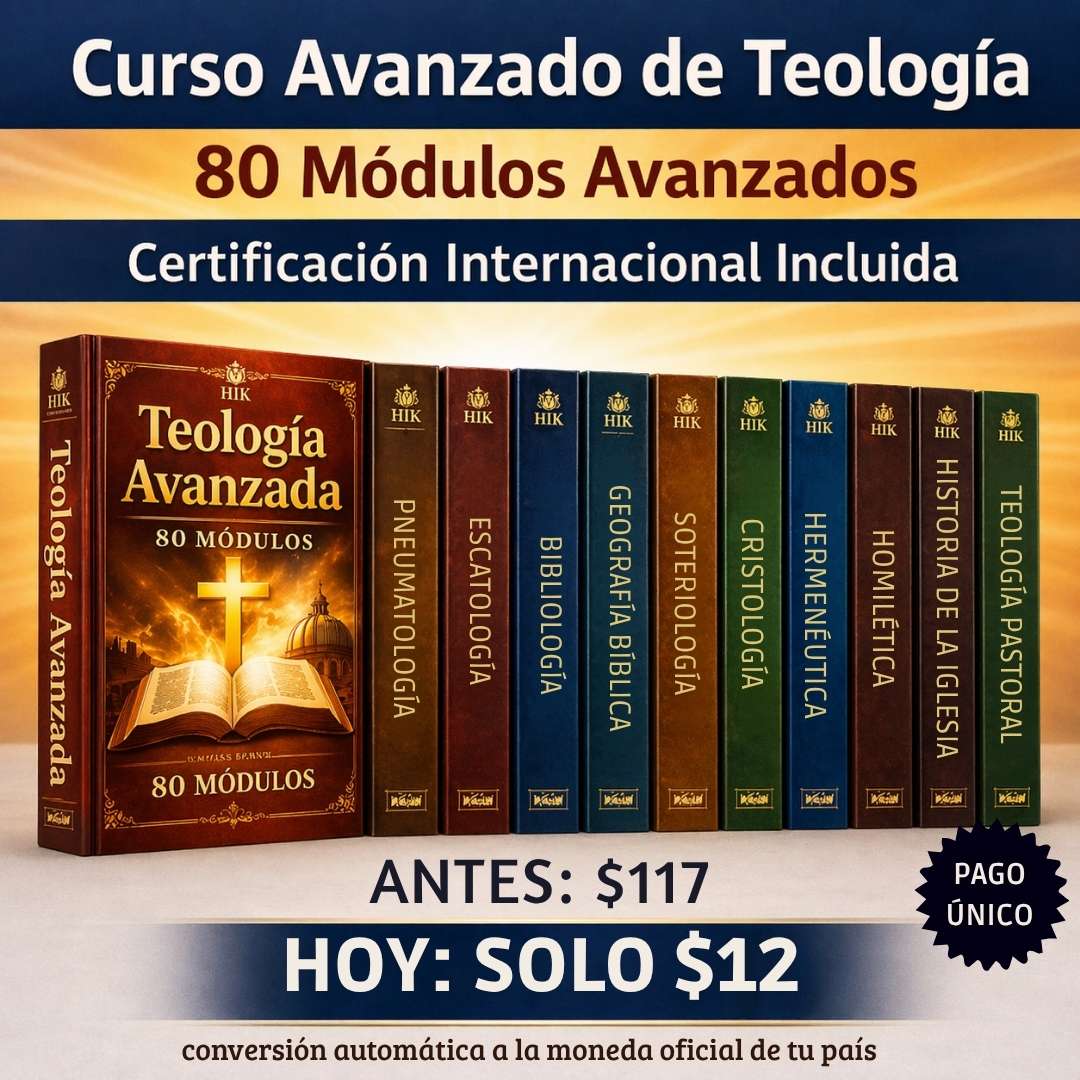 Instituto Internacional de Teología Facebook ad: Curso Completo de Teología, pago único - $12 USD