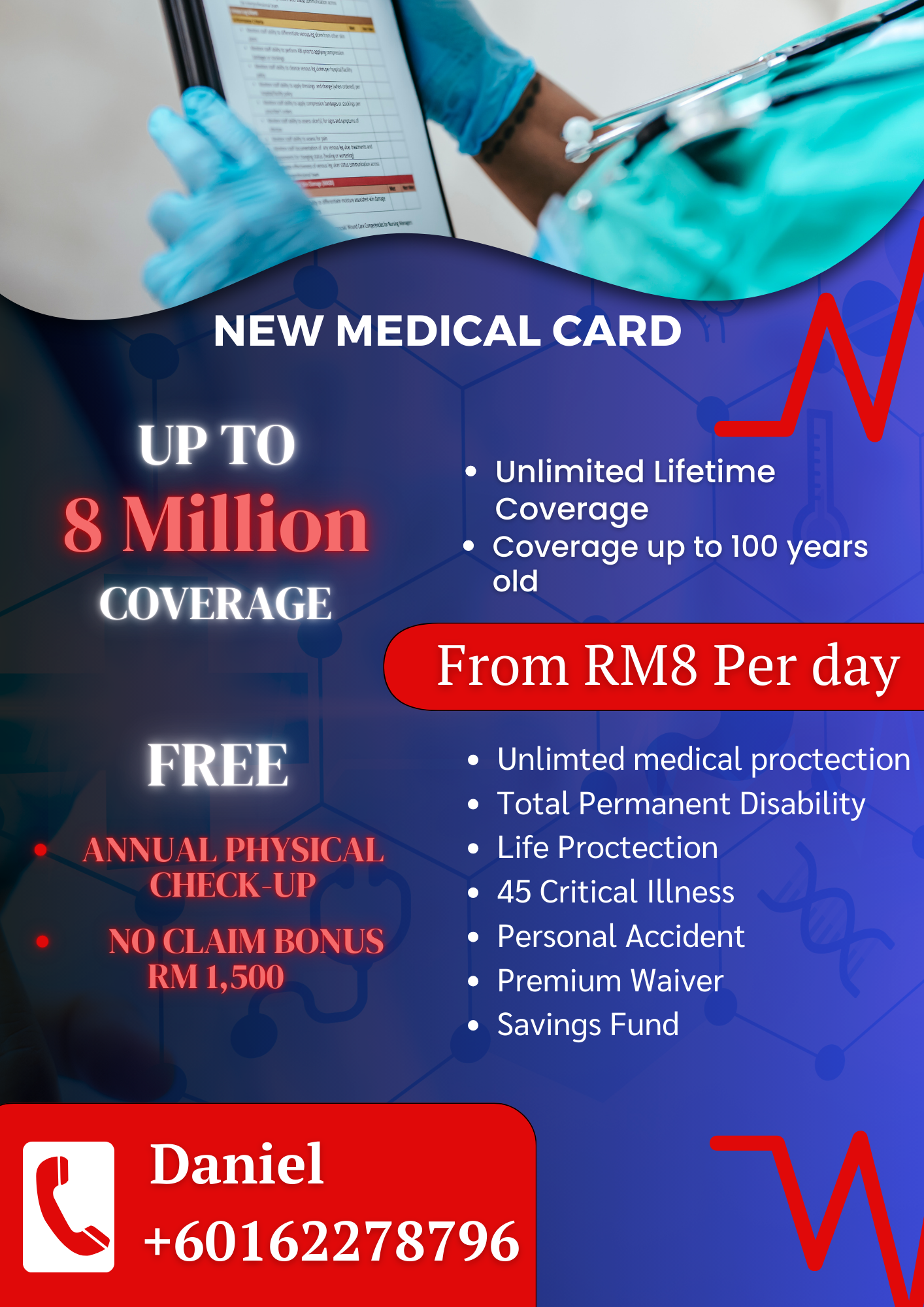 Daniel - Medical Card & Life MLTA Facebook ad: Contact me for free quotation