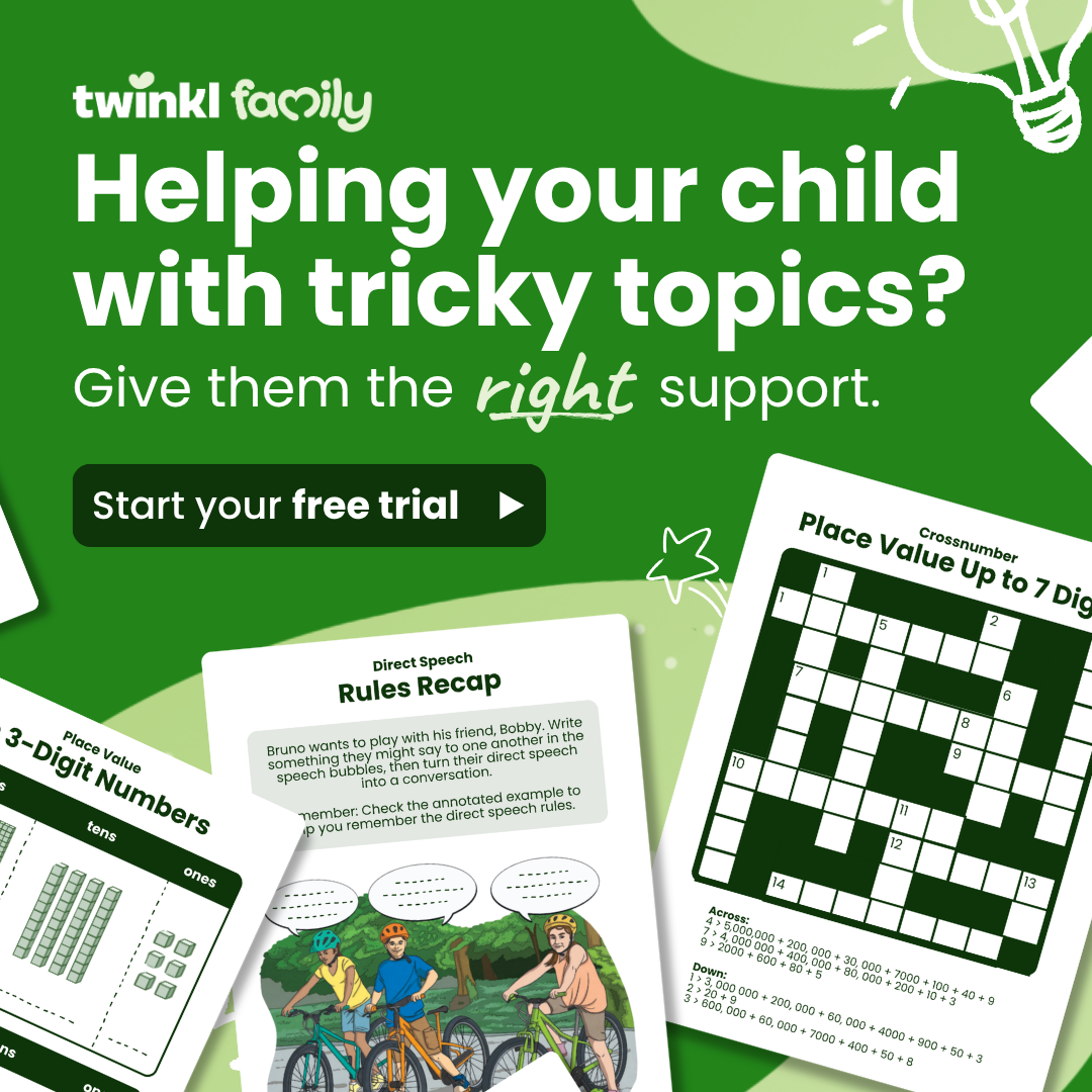 Twinkl Family Facebook ad: Access teacher-created guides