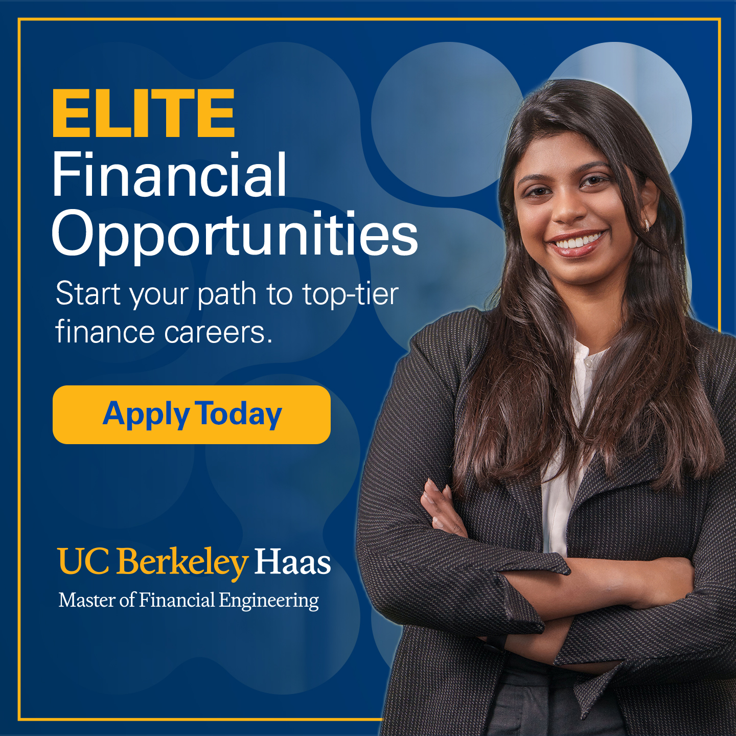 The Berkeley Master of Financial Engineering Program Facebook ad