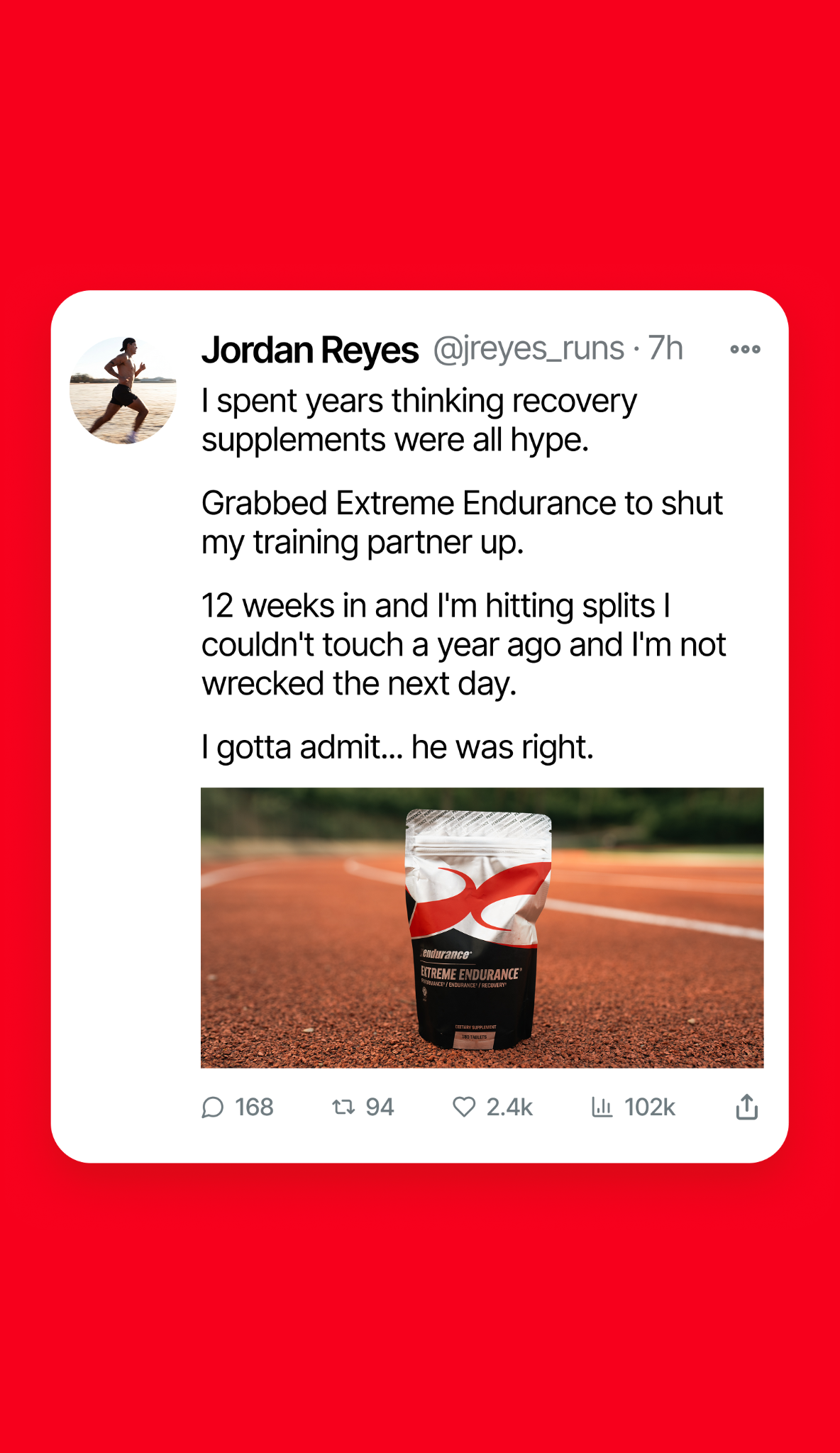 Xendurance Facebook ad from Jul 8, 2026