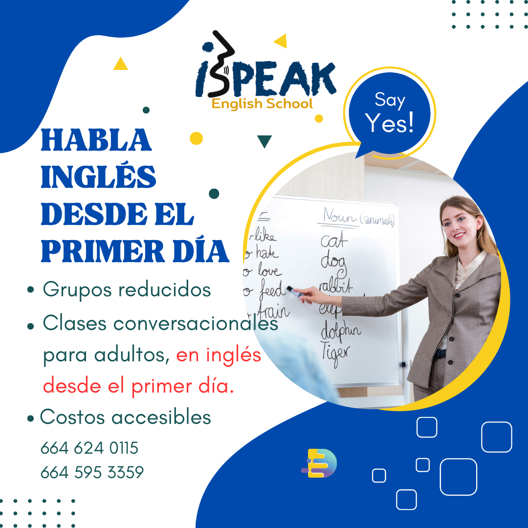 I Speak English School Facebook ad: ¡Da el primer paso hacia el dominio del…