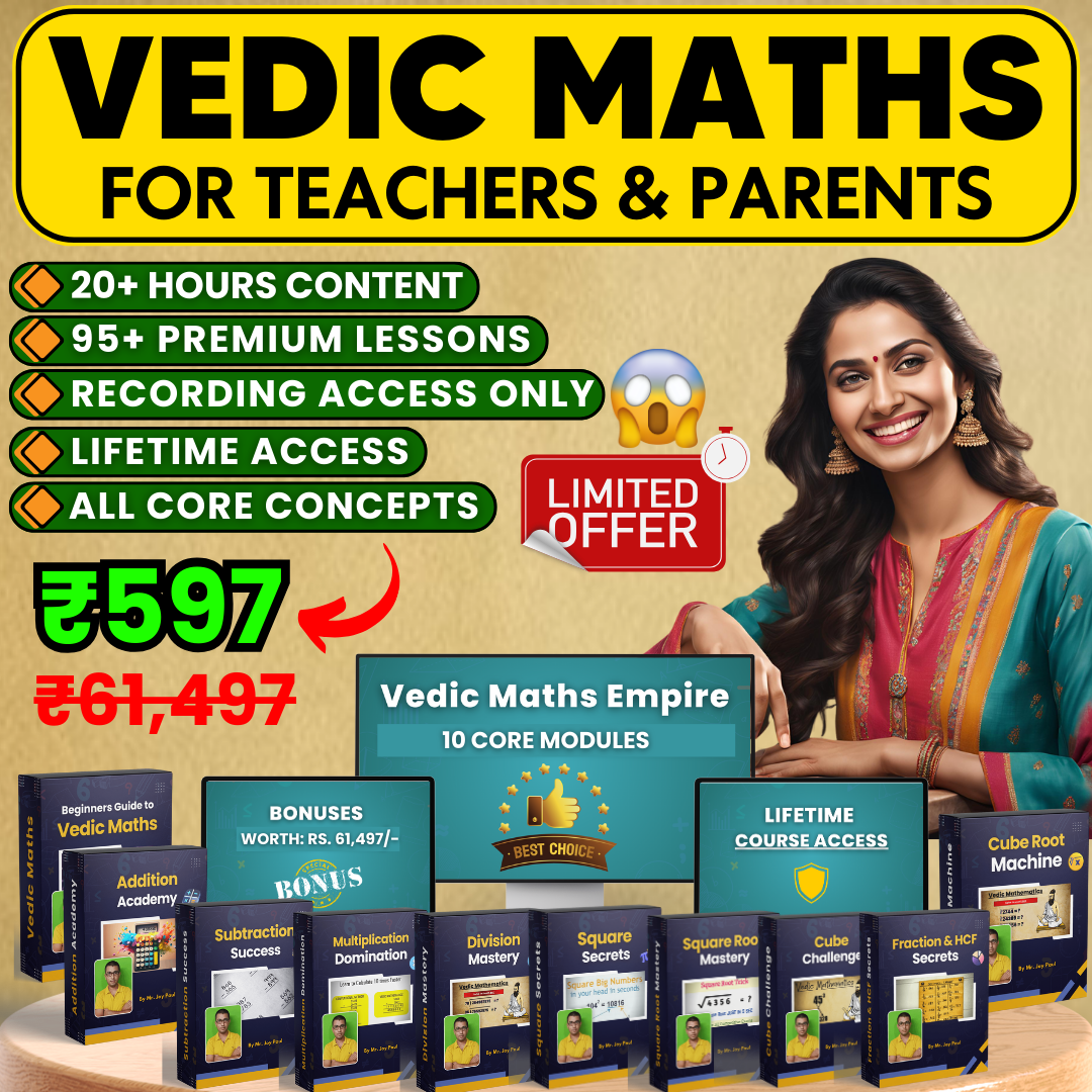 Vedic Mathematics Global Facebook ad: Train children to calculate faster with Vedic Maths!