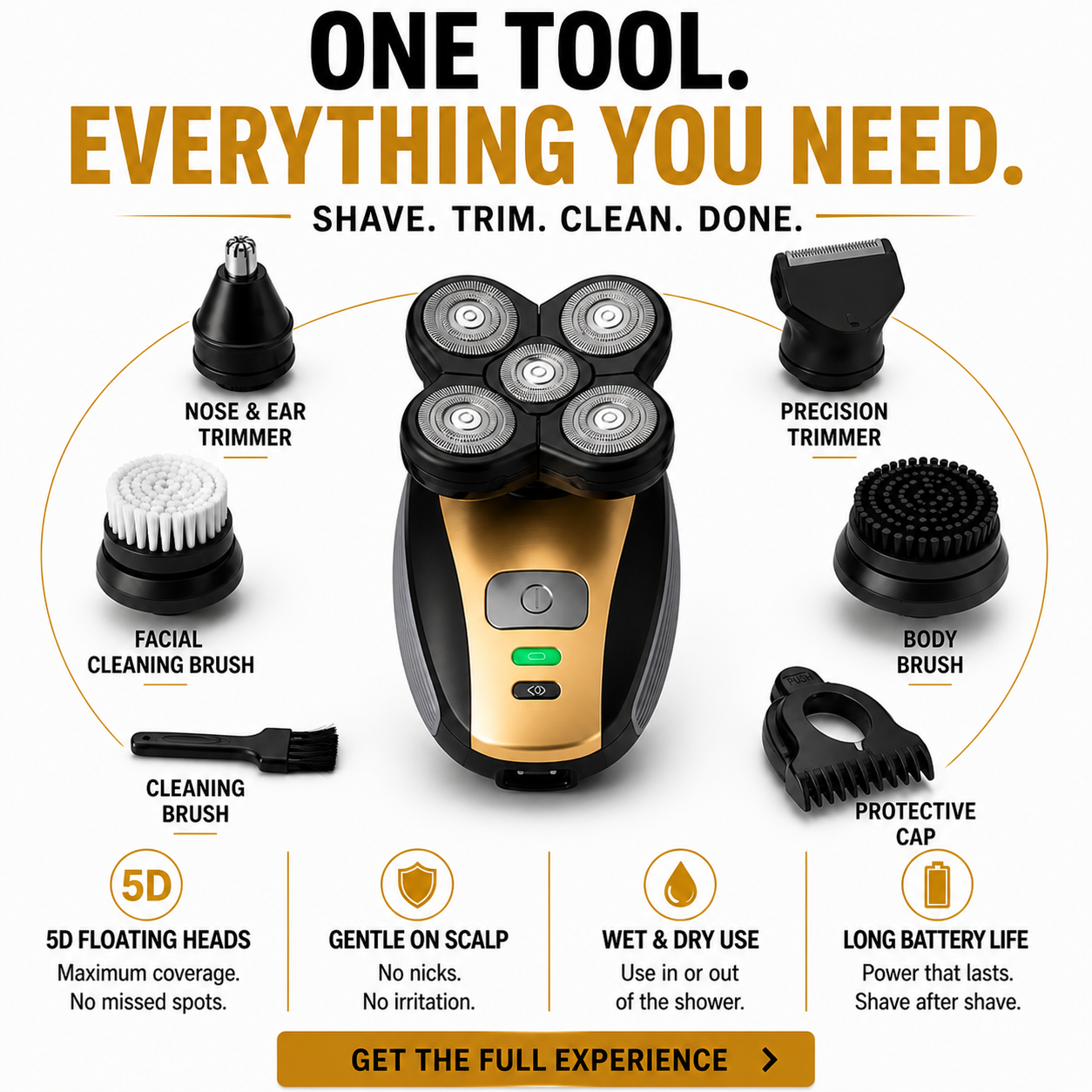 SolTek Facebook ad: 5-in-1 Ultimate Head Shaver