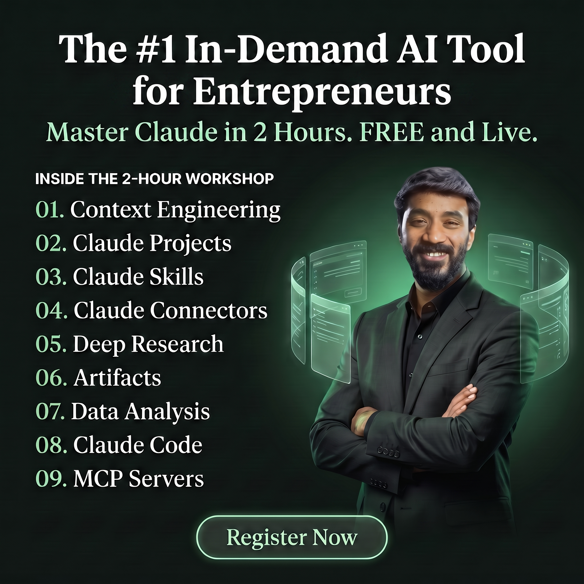 Vaibhav Sisinty Facebook ad: Master Claude AI, Live and Free