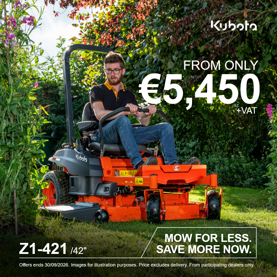 Kubota Facebook ad: Mow for less with Kubota.