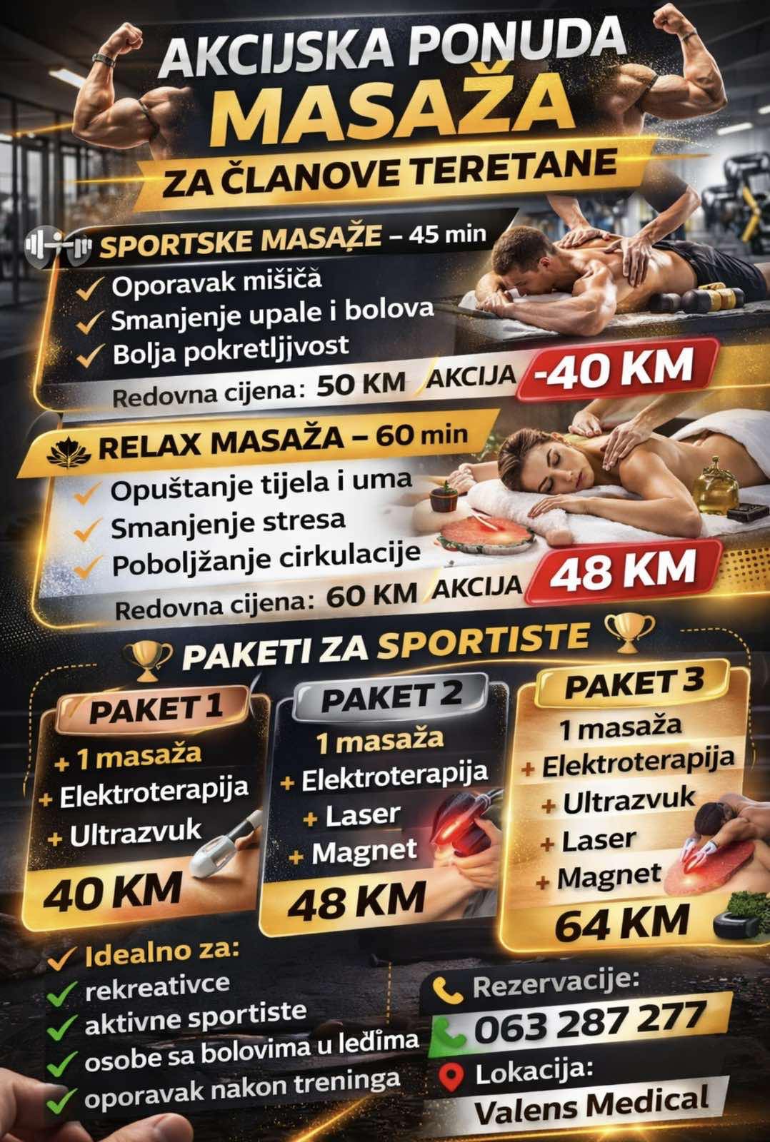 Valens Medical Facebook ad: Trening je završen, ali oporavak tek počinje!
