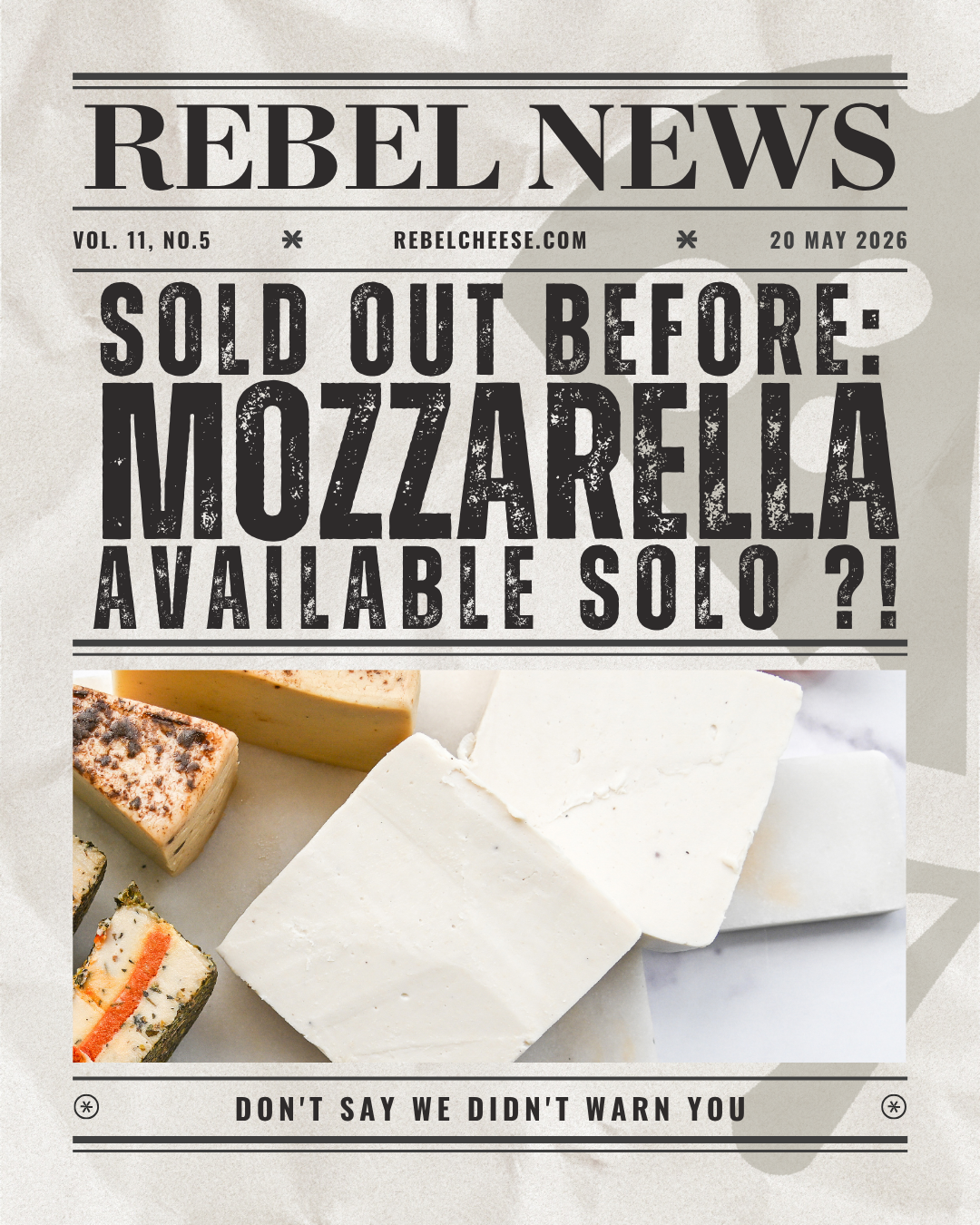 Rebel Cheese Facebook ad