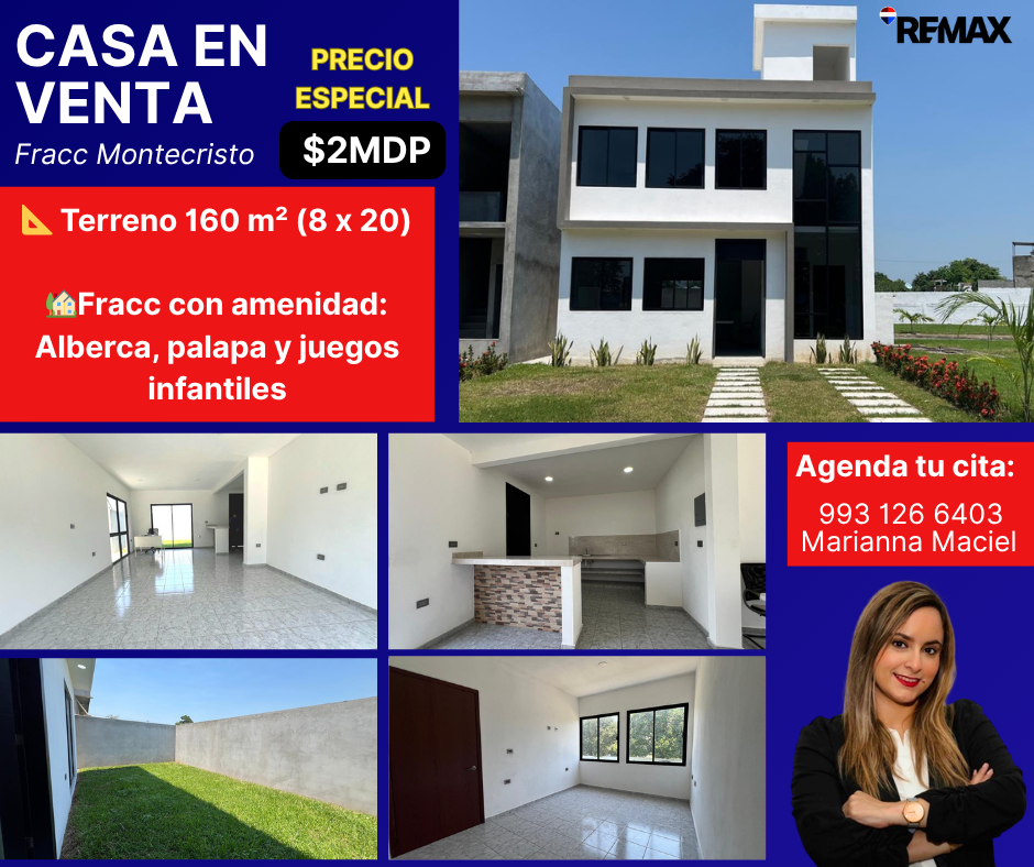 Marianna Maciel Asesora Inmobiliaria Facebook ad: Casa en venta en Fracc montecristo en Tierra…