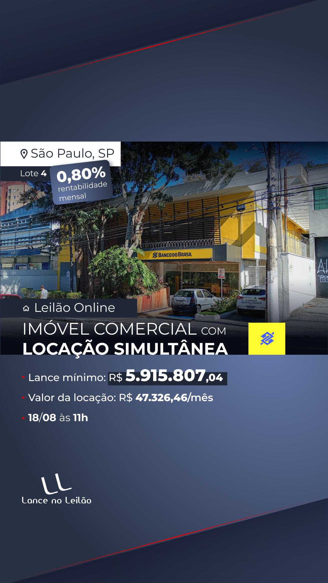 Escritório de Leilões Facebook ad from Aug 10, 2026