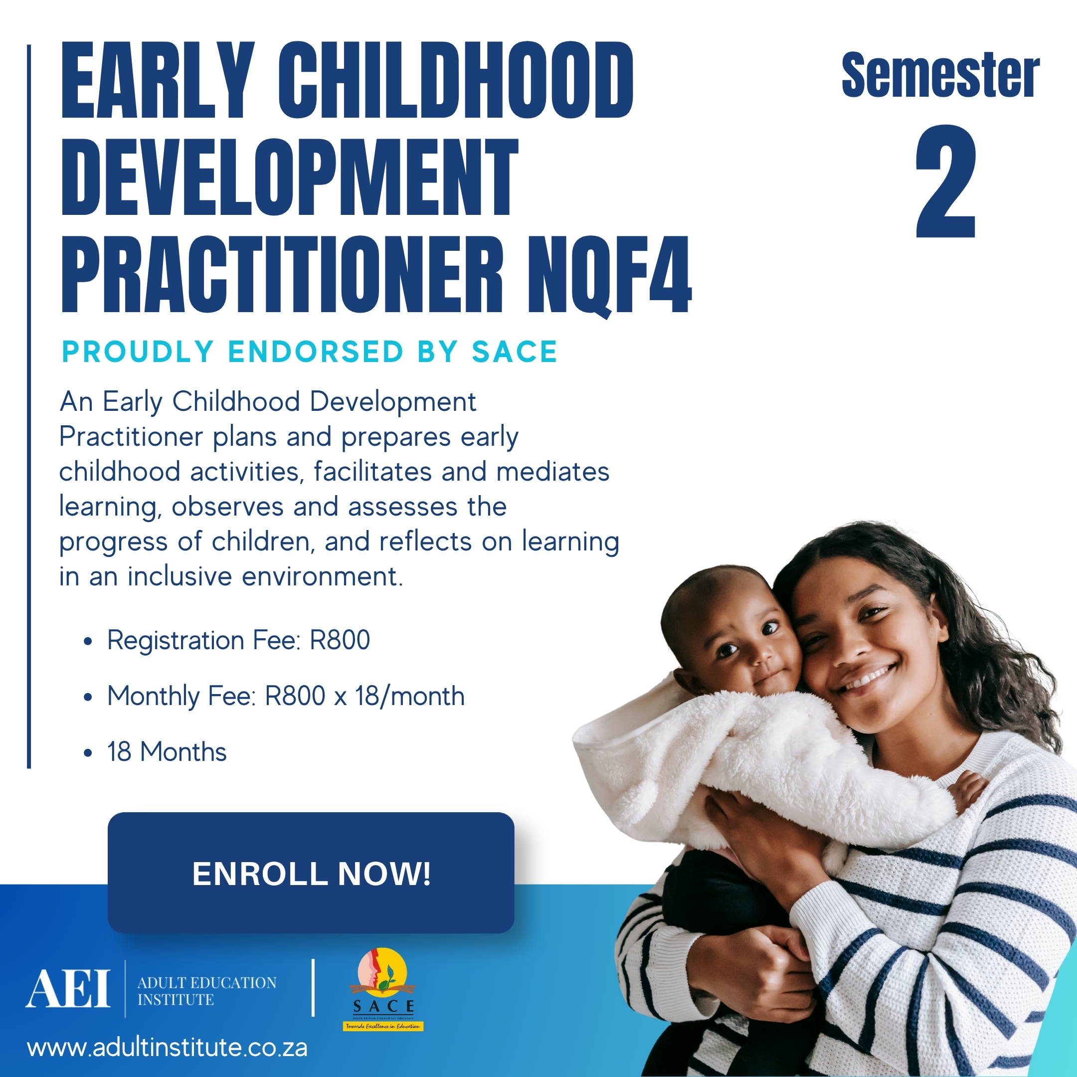 Adult Education Institute Facebook ad: ECD NQF4