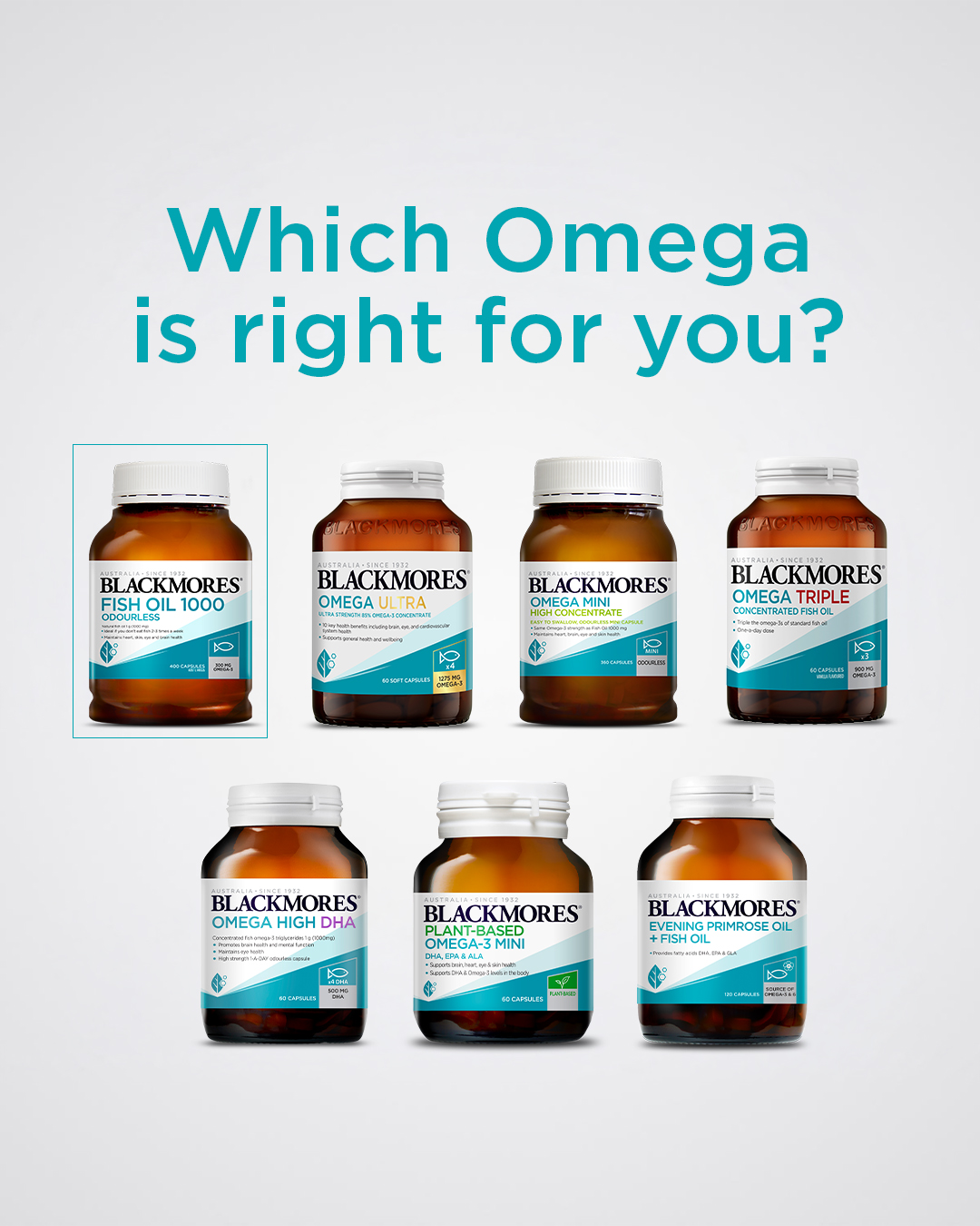 Blackmores Singapore Facebook ad: Choosing an Omega-3 doesn't have to be complicated.