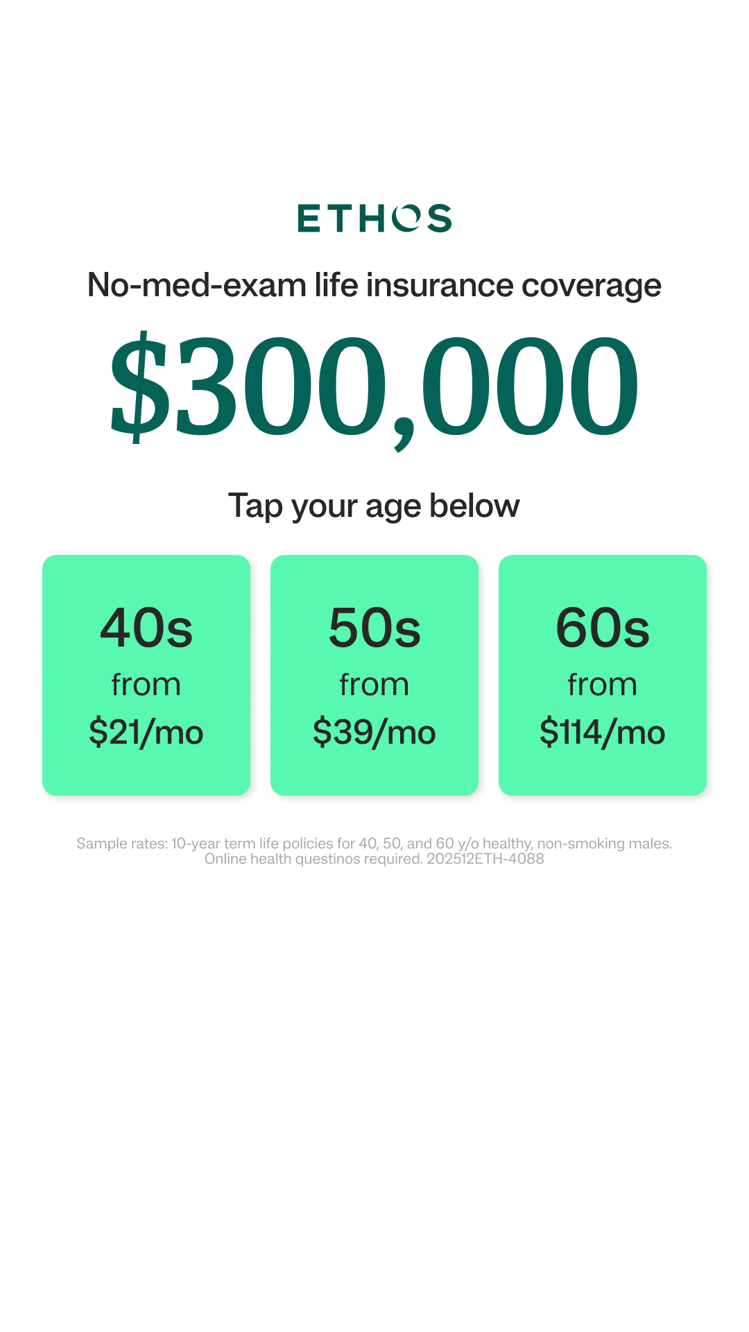 Ethos Facebook ad
