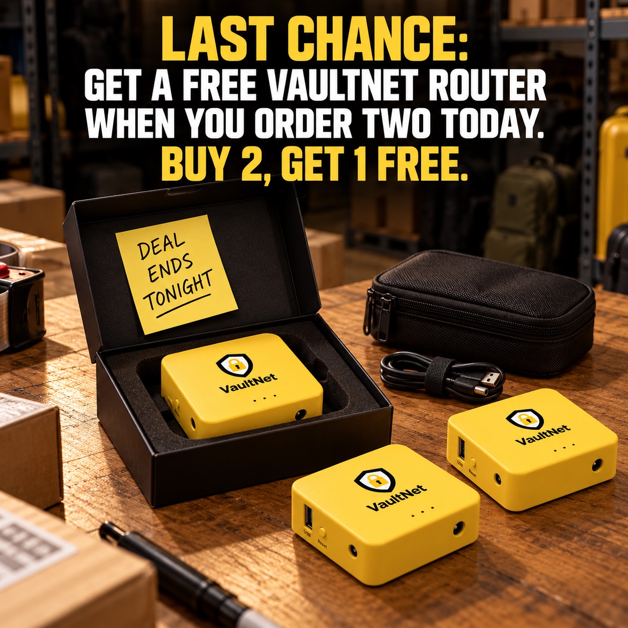 VaultNet Facebook ad: Buy 2, Get 1 Free