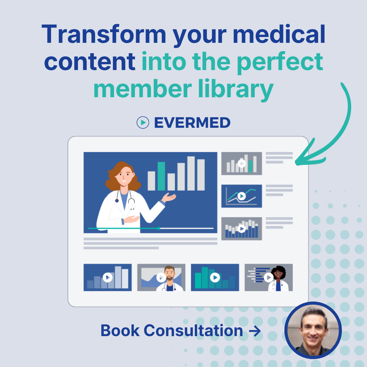 Evermed Inc Facebook ad: Launch your Netflix-style digital content library in 90-days