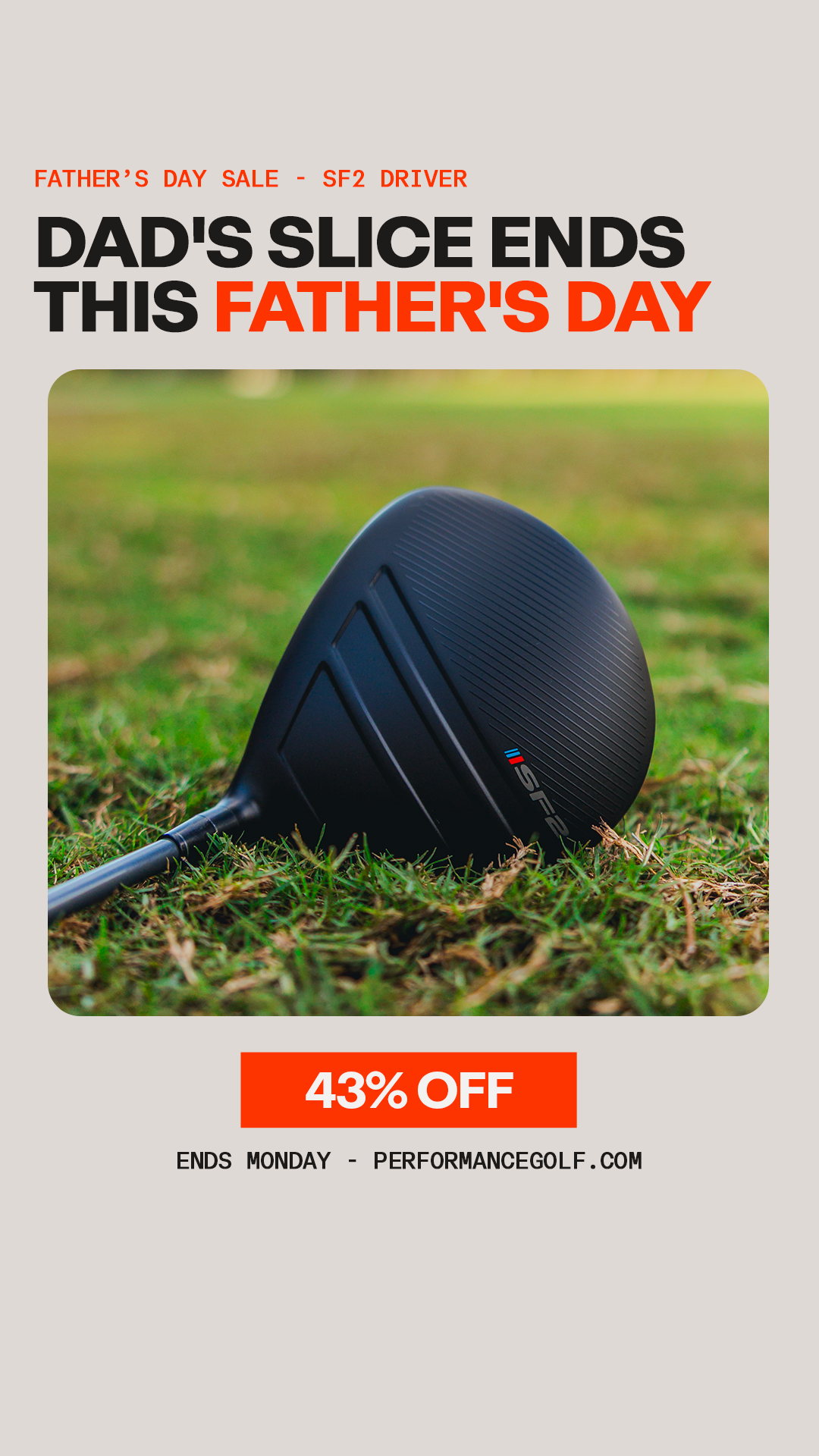 Performance Golf Facebook ad